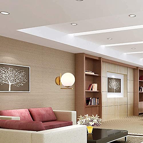 Image of WOKE Modern Wall Lamp with Ball Glass Shade, E27 Golden Finish Wall Lights Fixture Wall Mount Lamp for Bedroom Living Room Corridor Art Decor (Without Bulb) 78952