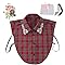 Red Christmas Plaid Rhinestone Detachable Collar, Detachable Collars for Women, Womens Dickie Collar, Elegant Dickey Collars (Style 2)