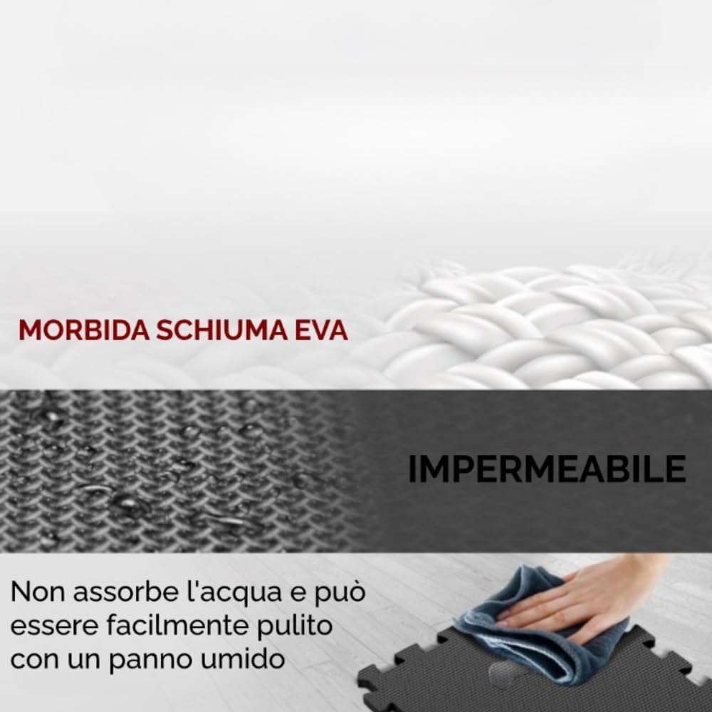TAPPETO GOMMATO FITNESS 60 X 60 CM AD INCASTRO PUZZLE PAVIMENTO PALESTRA MATERASSINO ANTISCIVOLO TATAMI KARATE PAVIMENTO COMPONIBILE