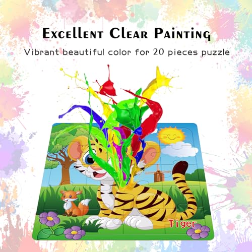 Puzzles for Kids Ages 3-5 Toddler Wooden Toys Montessori Learning Education Preschool Sets Games for Boy Girl 3 4 5+ Years Old, Pack of 6 (20 Pieces) - Image 5