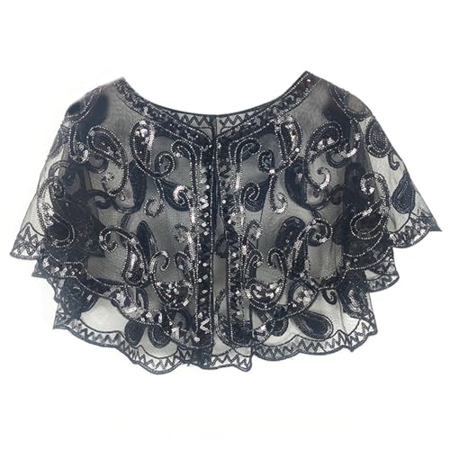 Sequins Flapper Shawls Wrap For 1920s Prom Wedding Party Beauty Scarf Beaded Sequins For Evening Dress