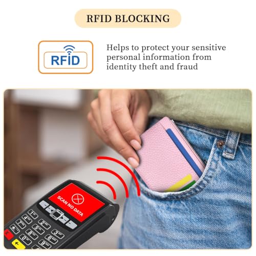 Image of Hancynir Minimalist Slim Wallet Women Credit Card Holder, RFID Small Cute