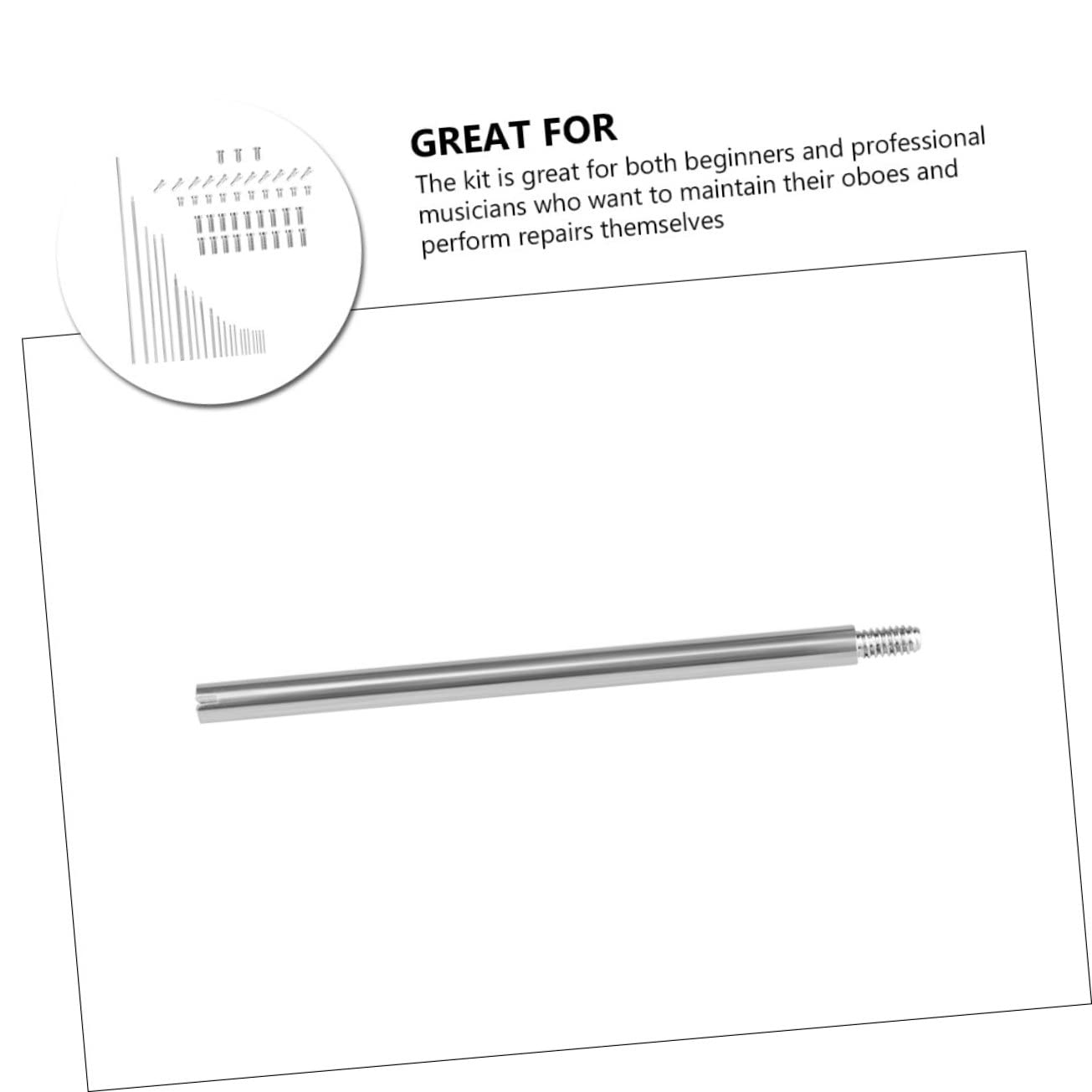 BESPORTBLE 1 Set Repair Kit Woodwind Instrument Replacement with Threaded Shaft Sticks and Screws Durable Material Compact and Portable Design for Hassle Repairs