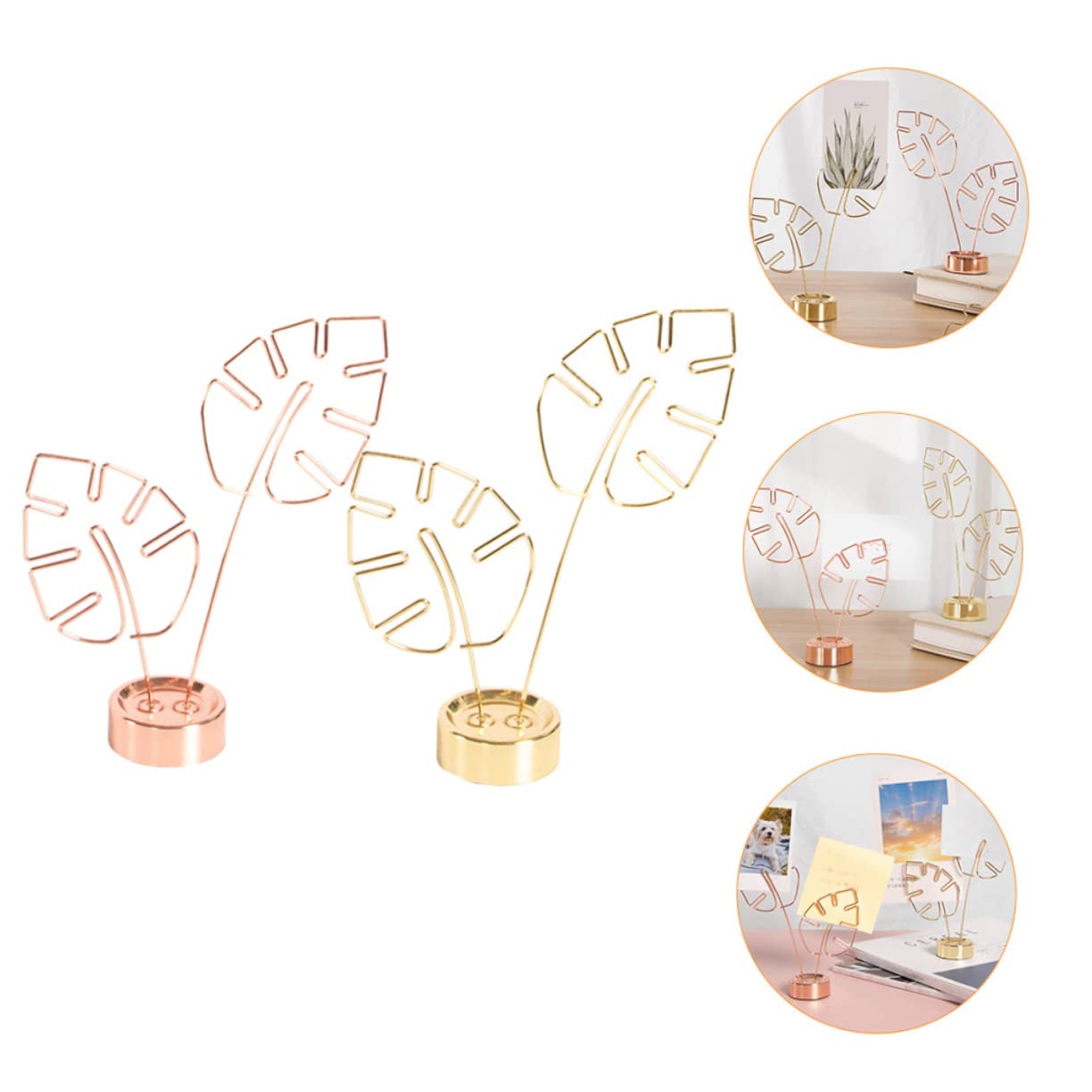 ARTIBETTER 3 Sätze Tischdeko Foto Clips Metall Kartenhalter Mit Solidem Sockel Für Hochzeiten Partys Bürodekoration Rosa Gold Gold 2 Stücke * 3