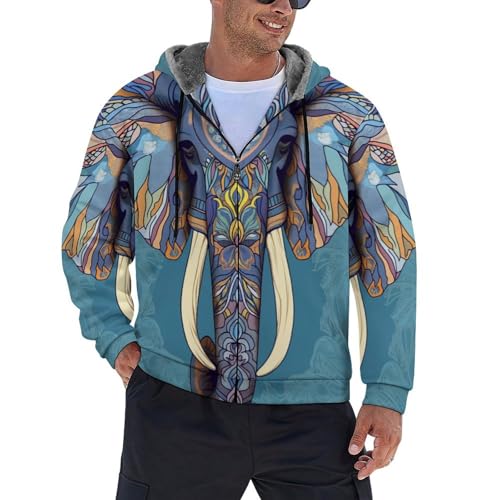 Sweats à capuche pour hommes avec doublure thermique et fermeture éclair robuste
