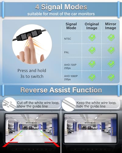 Image of AHD 1080P Backup Camera w Switch Button 4 Signal Support 170 Wide Angle