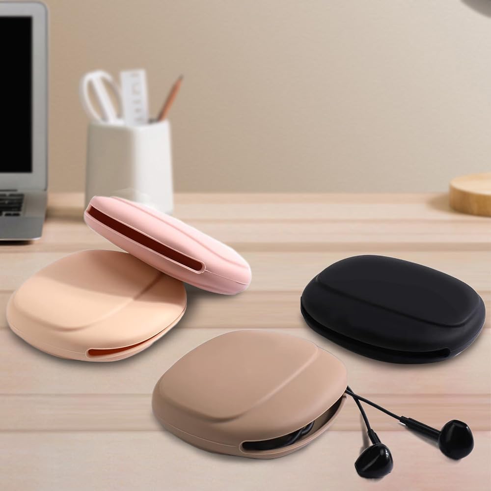 Silicone Headphone Organizer,4 In 1 Data Cable Storage Case, Mini Storage Bag,Mini Key Box,Wired Headphone Organizer, Soft Silicone Accessories Kit-Colorful - View #12
