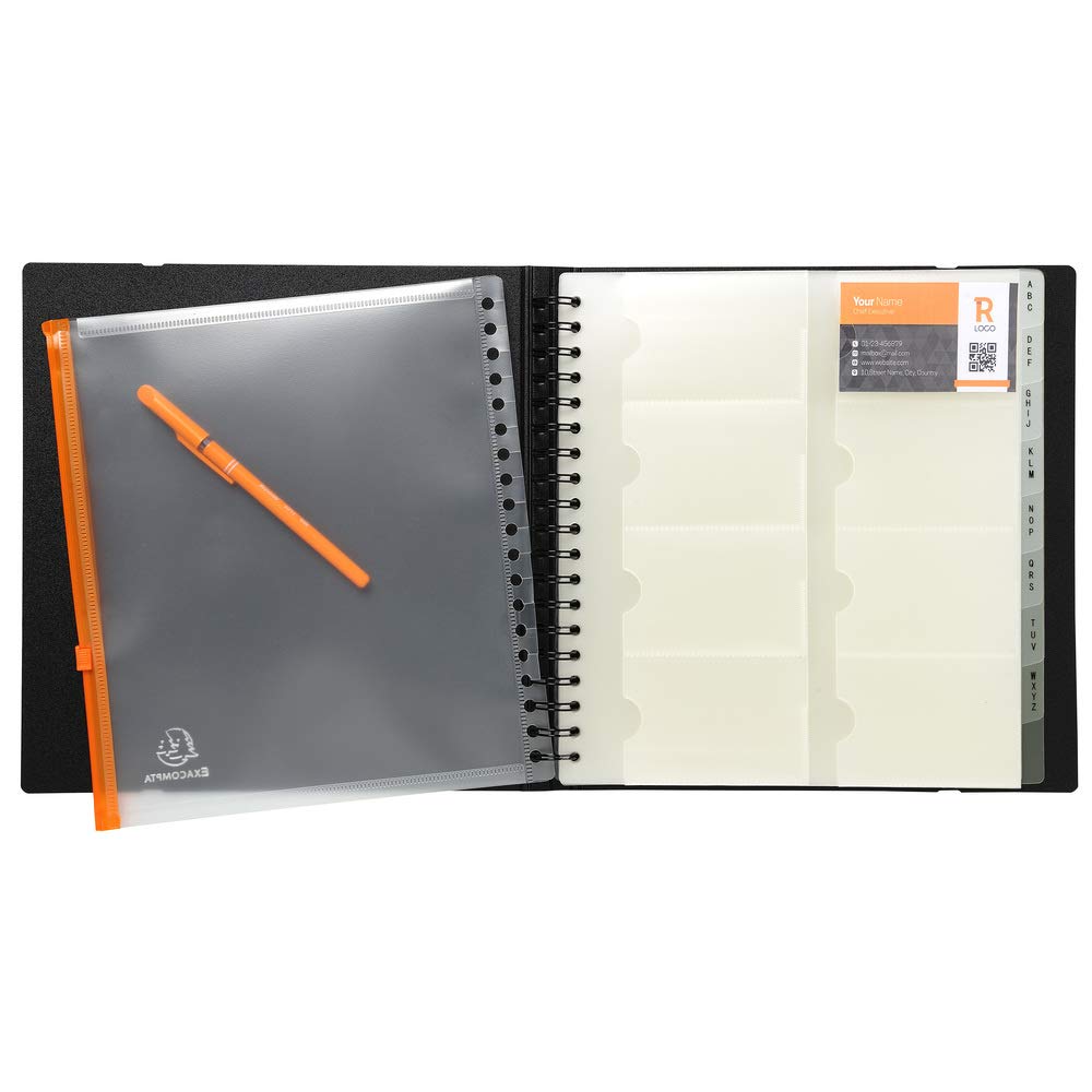 Exacompta 75234E - Porta-tarjetas de visita, color negro