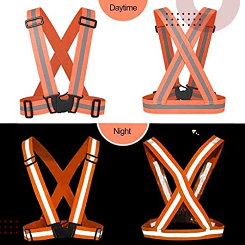 Image of Robustt High Visibility Protective Safety Reflective Vest Belt Jacket, Night Cycling Reflector Strips Cross Belt Stripes Adjustable Vest Safety Jacket