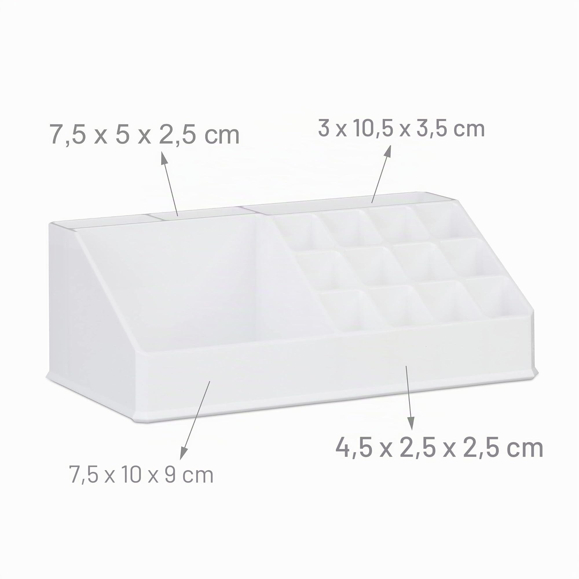 Relaxdays 1x Boîte Rangement Maquillage, Make up Organisateur, Produits cosmétiques, 8 tiroirs Compartiments, Acrylique, Blanc