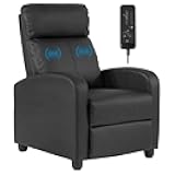 Massage Reclining for Adults Massage Recliner Chair for Living Room Recliner Sofa Winback Single Sofa Home Theater Seating w/Footrest Backrest Breathable Padded Reclining Easy Lounge,Black