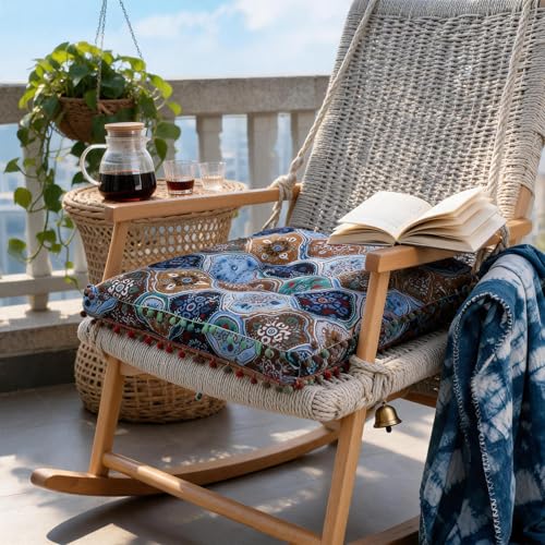 Coussins de chaise cuisine 40x40 cm doux épais style boho bohème chic