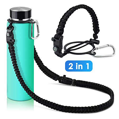 KATUMO Paracord Handle with Long Shoulder Strap for Hydro Flask Water Bottle Fits