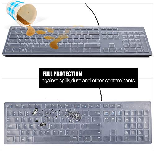 DELL KM636 Keyboard Cover Skins Compatible with Dell KB216 Wired Keyboard & Dell Optiplex 5250 3050 3240 5460 7450 7050 & Dell Inspiron AIO 3475/3670/3477 All-in one Desktop