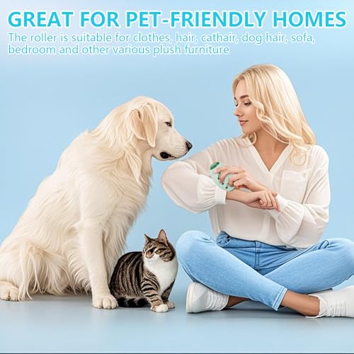 QOUBNIC Wiederverwendbarer Fusselroller, 2 Stück Waschbare Klebrige Gel Fusselrolle Ball, Washable Sticky Roller Tierhaarentferner, Waschbarer Reusable Lint Roller für Haustierhaar Kleidung Reisen