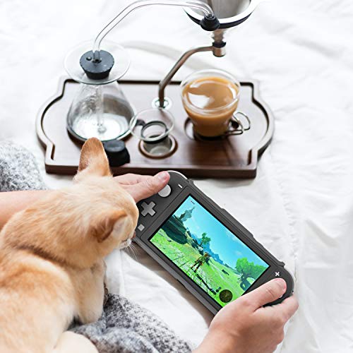 Protective Case Bundle For Nintendo Switch Lite, Tempered Glass Screen Protector, 4 Game Card Slots, Kick-Stand, Ergonomics Hand Grip, Shockproof, Anti-Scratch, Slim For Nintendo Switch Lite Case Gray #TOP6