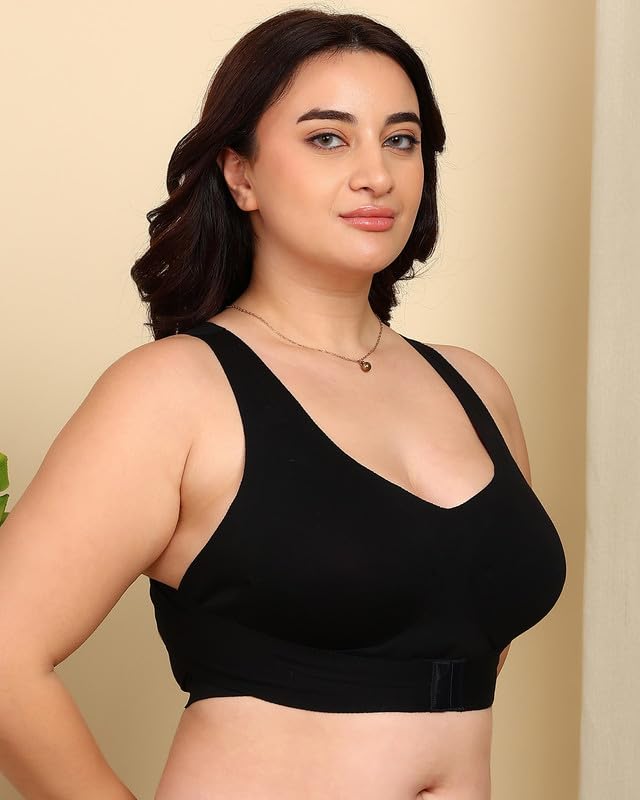 Image of Tweens Cotton Bonded Seamless Lightly Padded Invisi-Gym Bra | Full Coverage | Elastic-Free Comfort | Wire-Free | Elastic-Free | B-C-D Cup Sizes (Pack of 1)