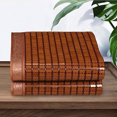 Summer Bamboo Isomatte King Size Double Sided Foldable Rattan Mattress Topper Breathable Cool Air Conditioning Bed Mat for Refreshing Sleep and Sweat Relief