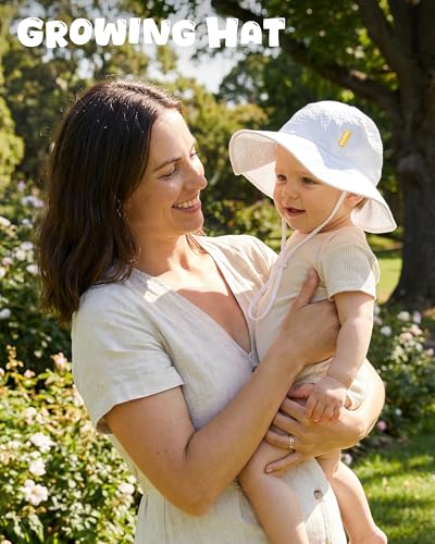 HONGTEYA Baby Sun Hat Sun Protection Stripe Wide Brim Toddler Beach Hat - image 5