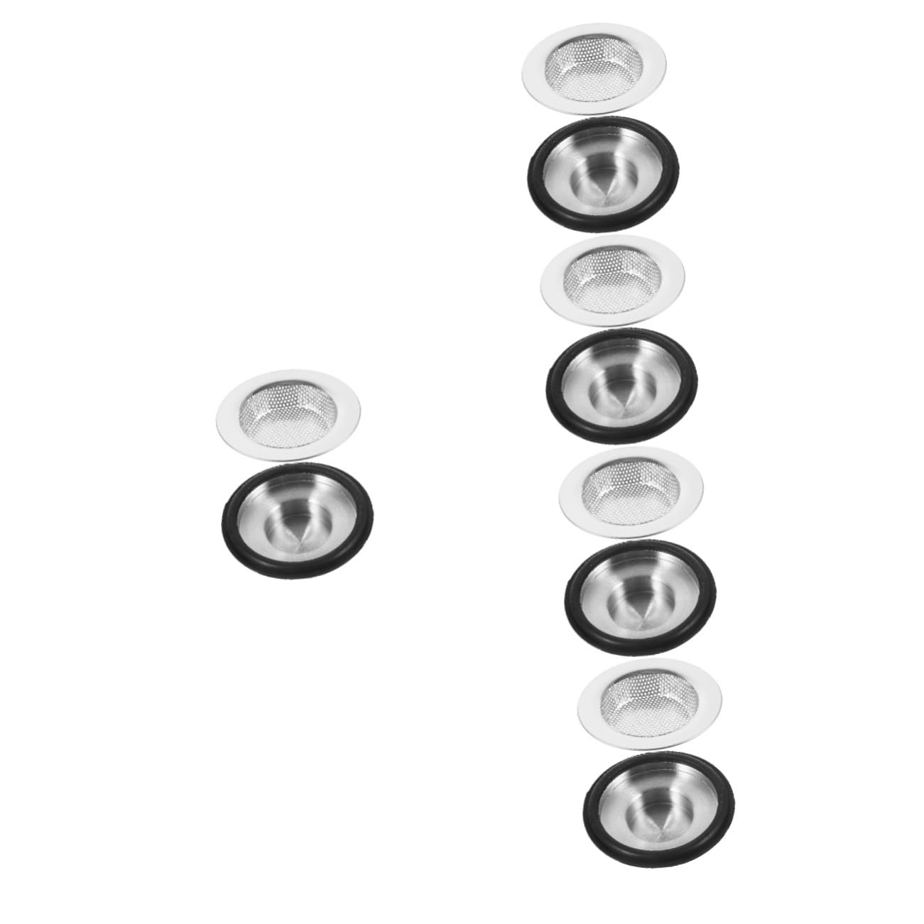 Tofficu 5 Ensembles Crépine D'évier Filtre Gardien De Lavabo De Cuisine Passoire De Puits Gardien D'élimination Des Ordures Pour Canalisations D'évier Silver Acier Inoxydable
