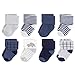 Touched by Nature Baby Organic Cotton Socks, Blue Elephant 8Pk, 0-6 Months