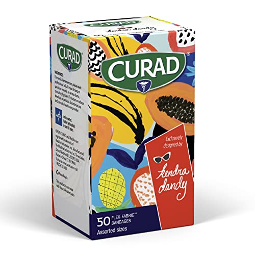 Curad Kendra Dandy Designer Bandages, 4 Colorful Patterns, Flex-Fabric, Variety Pack With Standard & Xl Bandages, 50 Count #TOP3