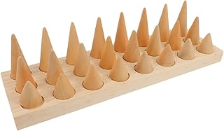 NUOBESTY リングディスプレイスタンド 無垢材使用 コーン型指輪ホルダー ジュエリーディスプレイ 収納台 化粧台用 リング収納