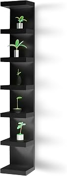 home stuff Wall shelf unit, 11 3/4x74 3/4,Use fixing devices suitable for the walls in your home. (2 x Black)