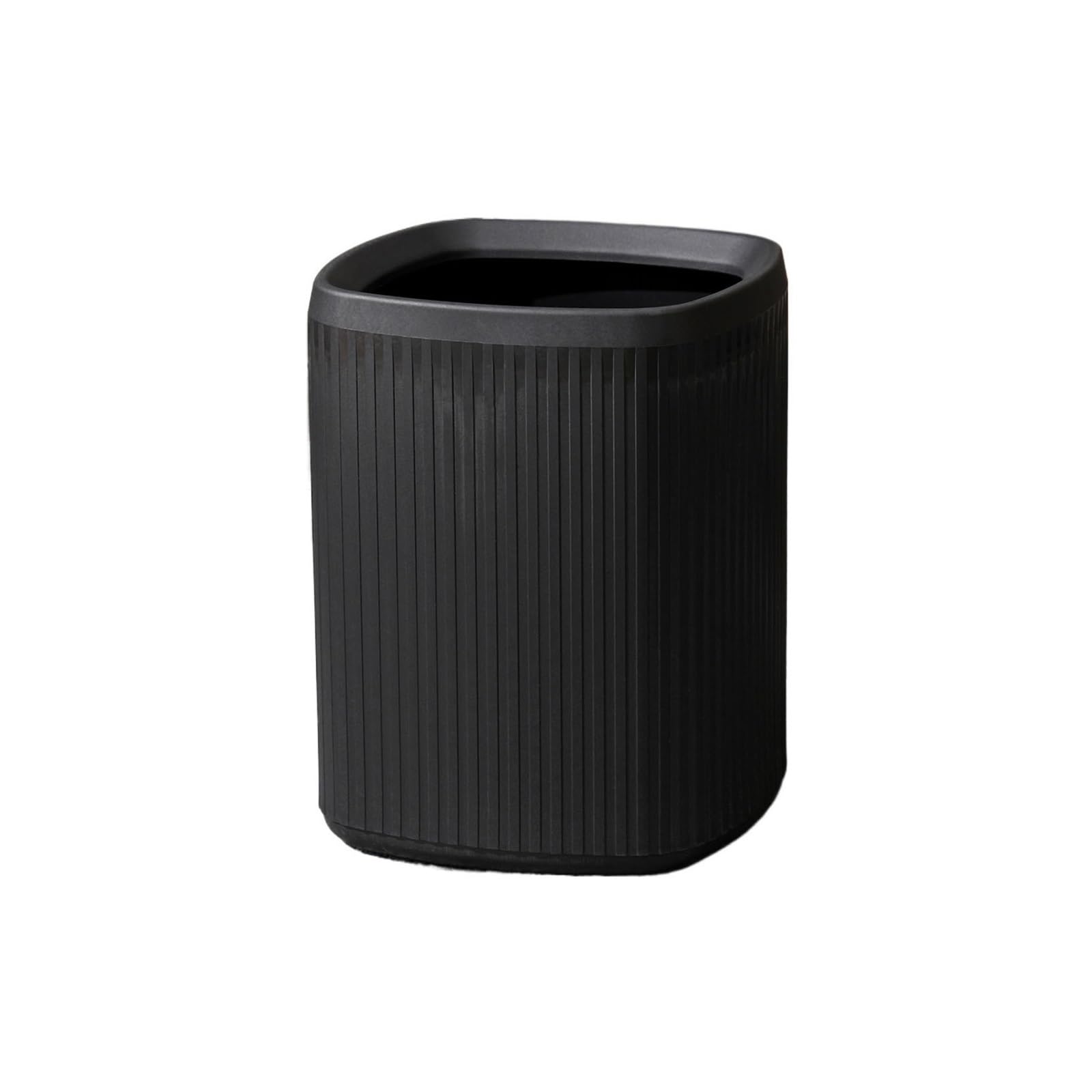 Z4T8M2K6G5 Waste Bin Square Trash Can Bedroom, Open Top Bin Minimalist Black Garbage Trash Can(Black)