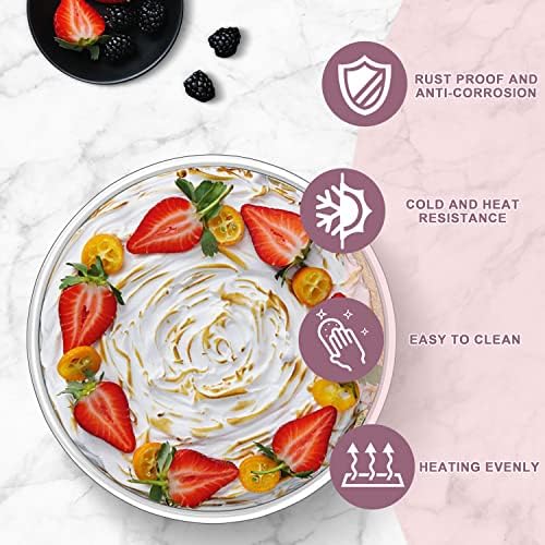 Herogo 6'' x 3'' Deep Cake Pan Set of 3, Stainless Steel 6 Inch Round Baking Pan, for Layer Birthday Wedding Christmas Cakes, Mirror Finish & Healthy, Deep Side & Oven Safe - Thumbnail 4