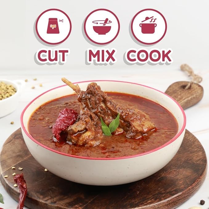 Image of CURRYiT Andhra Mutton Masala Curry Paste | Ready to Cook in 15 mins | Just add Fresh Chicken, Mutton, Fish | Made with Ghee | No Preservatives | Enjoy with Rice | Indian Masala Wet Marinade 120g