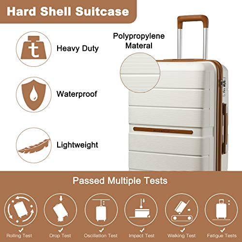 Lightweight 28" British Traveller Hard Shell Suitcase - White - Image 2