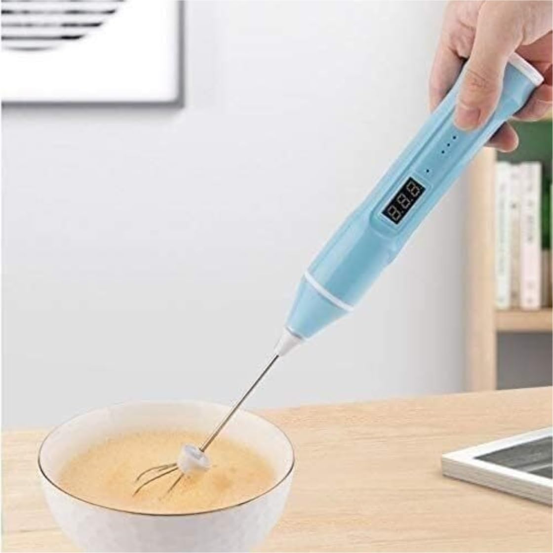 Frullino Montalatte Creatore di Schiuma Portatile per Montalatte Ricaricabile con Frusta in Acciaio Inossidabile per caffè Monta Latte(White)