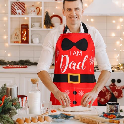 4 aventais de Natal, aventais ajustáveis de cozinha de Natal, 2 tamanhos, aventais de cozimento de N