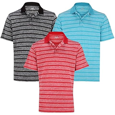 Woodworm Golf Heather Stripe Polo Shirts 3 Pack Cover