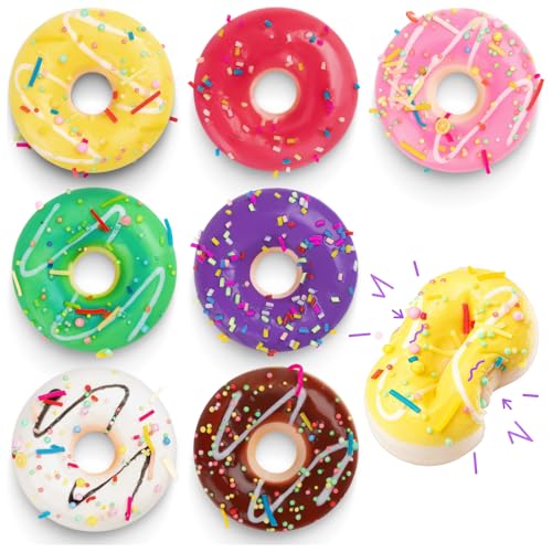 MGZTTHW 8pcs Donut Stress Ball, 2' Artificial Donut Stress Relief Exercise Balls, Small Fake Donuts for Birthday Party Favors, Shop Decoration,...