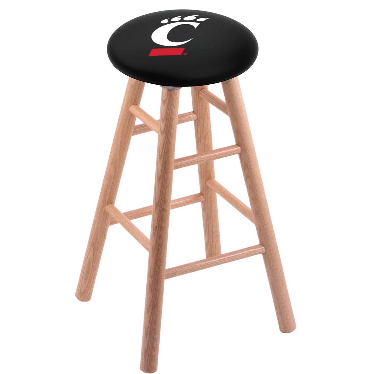 Holland Bar Stool Co. Oak Bar Stool in Natural Finish with Cincinnati Seat by The