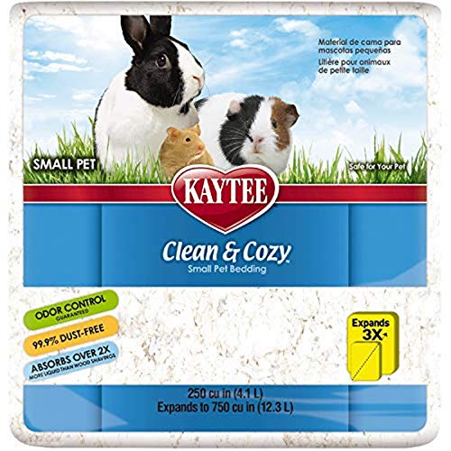 Kaytee Clean & Cozy Super Absorberend papier beddengoed voor kooien, hamster, gerbil, muizen, konijn, cavia, 12,3 liter, wit