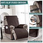 Ruaozz 100% Waterproof Recliner Chair Cover Non-Slip Reclining Cover for Recliner Chair Washable Chair Seat Cover with Elastic Straps for Kids, Dogs, Pets (Chocolate, 23'') - Image 5