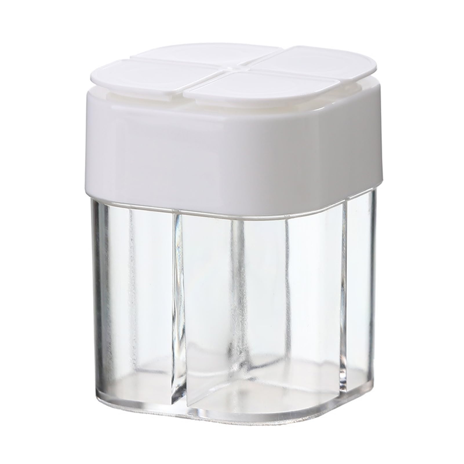 4 Grid Seasoning Dispenser, Kitchen Spice Jar with Lid, Portable BBQ Condiment Bottle for Kitchen BBQ Camping