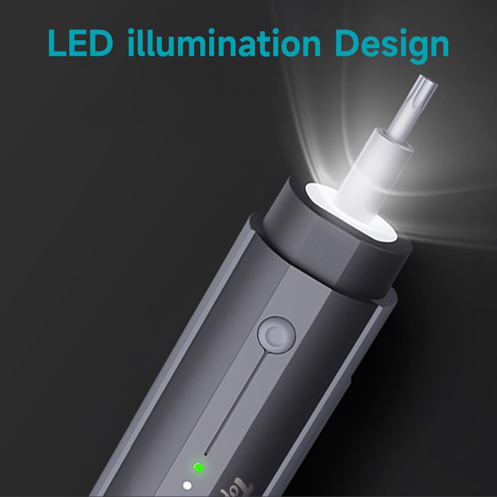 JIMIHOME 3.6V Electric Screwdriver Tool Set 38-in-1 Repair Tool with Charging Base and LED Lighting