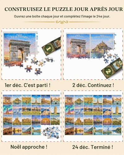 Quanquer : calendrier de l’Avent puzzle sur les monuments européens, visuel 2