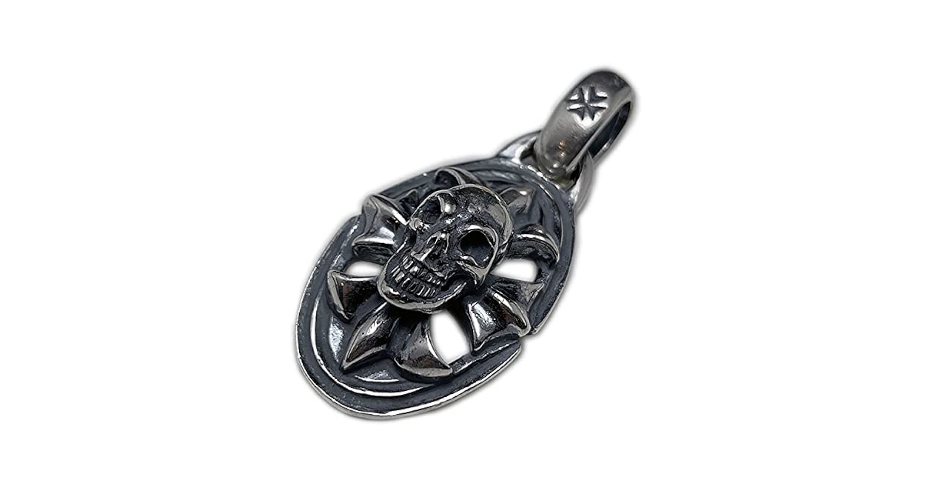 Cross Oval pendant　生前　ガボラトリー Gaborartory Skull On Cross Oval With H.W.O Pendant