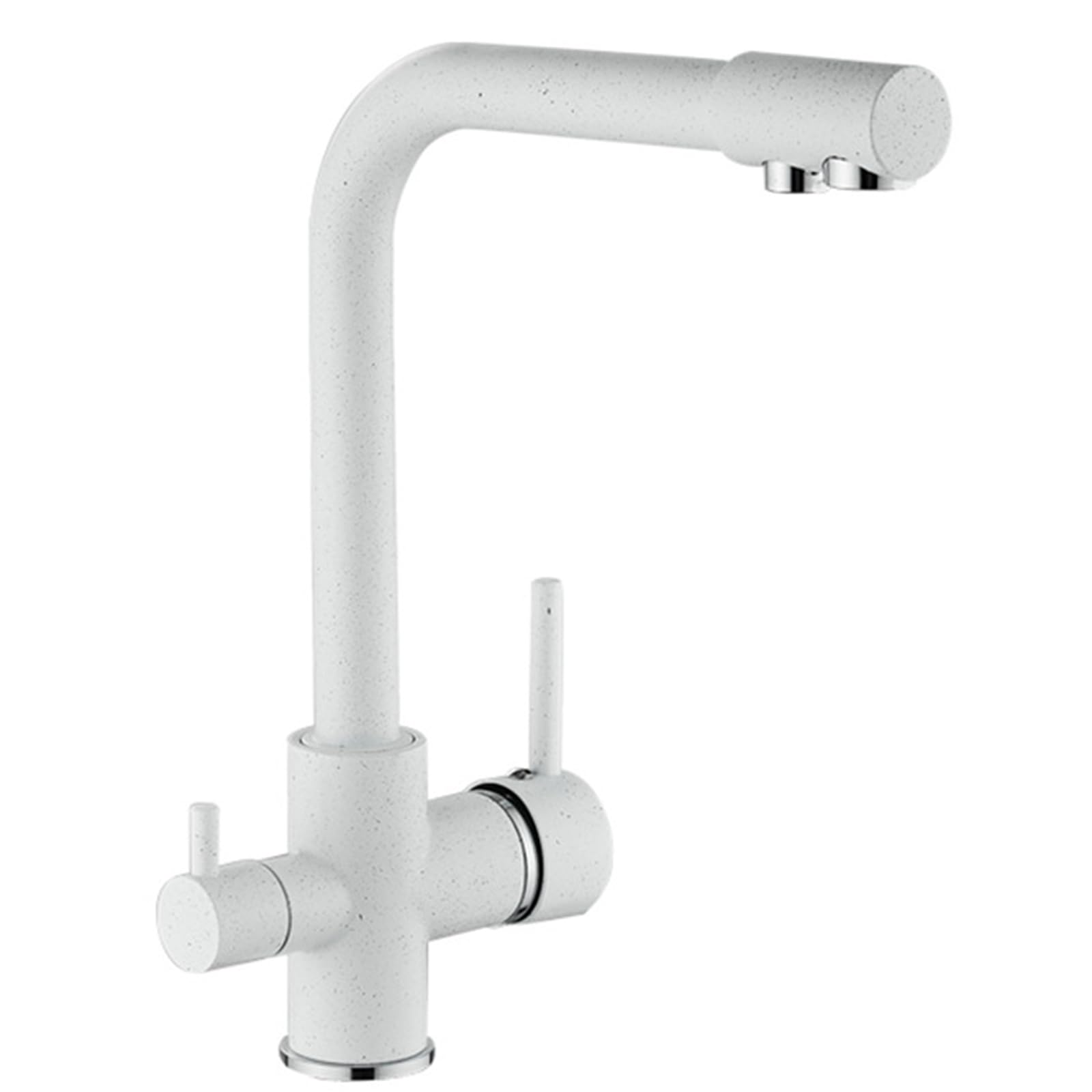 FCXWEVR 3 Way Kitchen Sink Mixer Tap 3 in 1 Triflow Drinking Water Filter Faucet Stylish White Design Easy Installation Durable Quality for Home & Kitchen Use