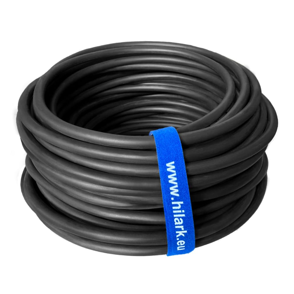 Hilark Cable Tech NYY-J Câble de terre pour courant fort à poser dans la terre (3g2,5 mm², 25 mètres) (noir, 25m)