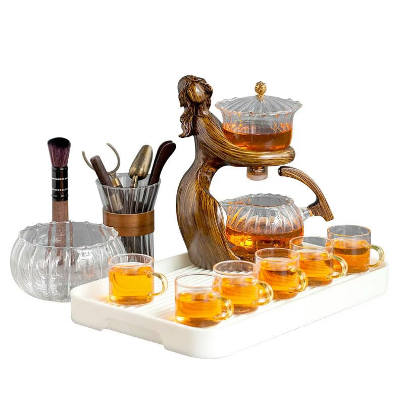 Tetera de kungfu para hacer té, juego de té automático, soporte para tetera de vidrio resistente al calor, Base, infusores de té, artículos de té