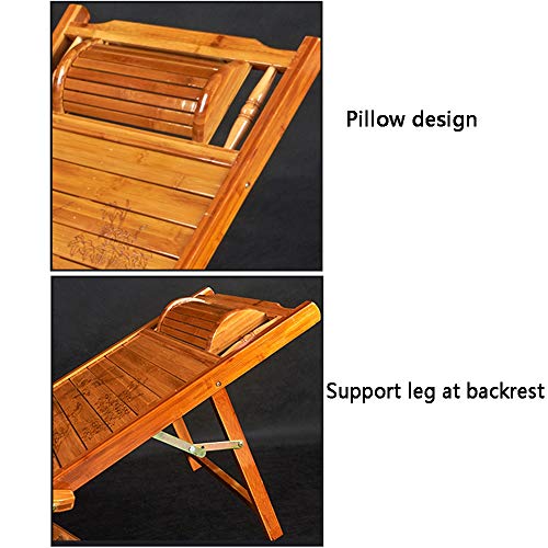 Chaise longue bois pliante extérieur transat réglable de jardin - 5