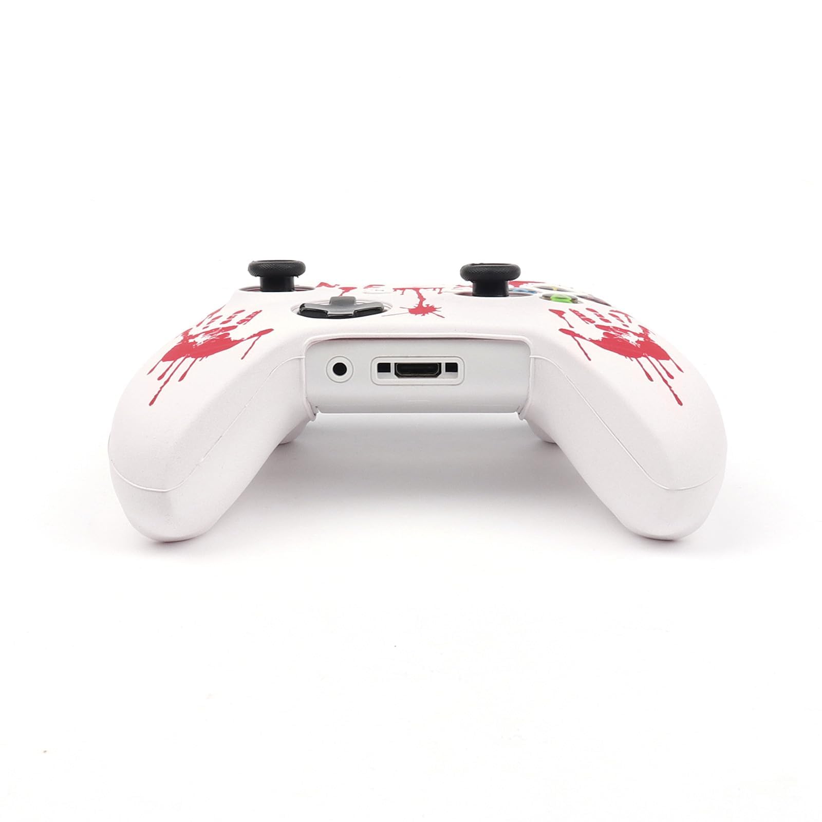 RALAN Laser Blood Handprint Design Controller Skin mit 4 Daumen Griffe für Xbox One, Anti-Rutsch-Silikon-Controller-Abdeckung Schutzhülle kompatibel für Xbox One S/X Gamepad Joystick
