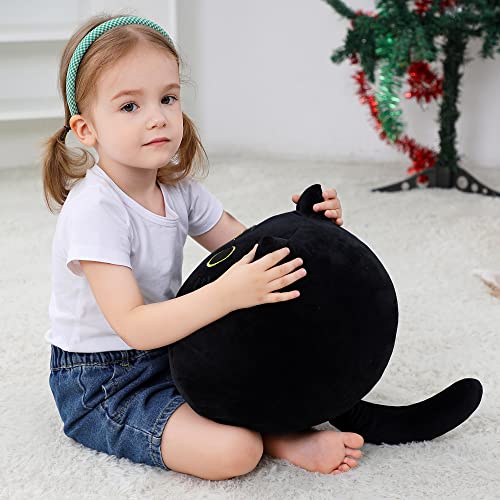 Image of WeBingo Black Cat Plush Toy 16'', Giant Cat Stuffed Animal Plushies Pillow for Girl Boy Kid Adult, Large Big Soft Gift for Birthday Christmas Valentine's Day Home Decor