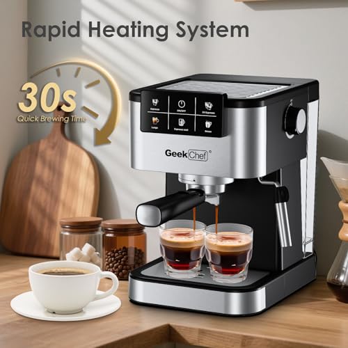Geek Chef Espresso Machine, 20 Bar Espresso and Cappuccino Coffee Maker, Quick Heating Aut - image 5